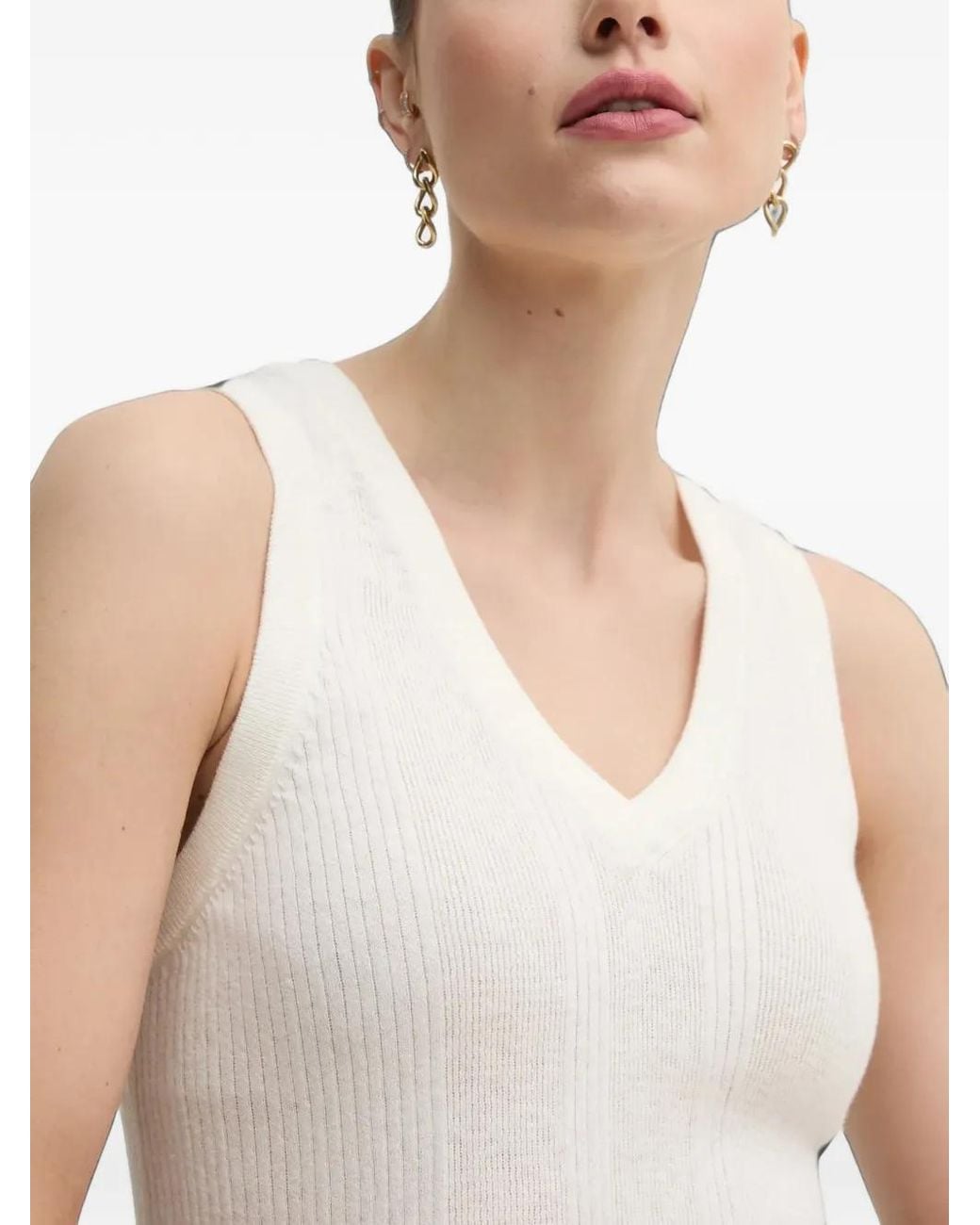 Mos Mosh White Relena Tani V-Neck Tank Top