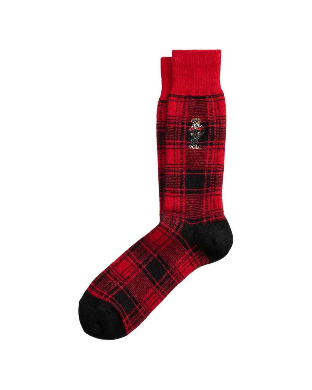 Polo Ralph Lauren Red Polo Bear Plaid Socks for men