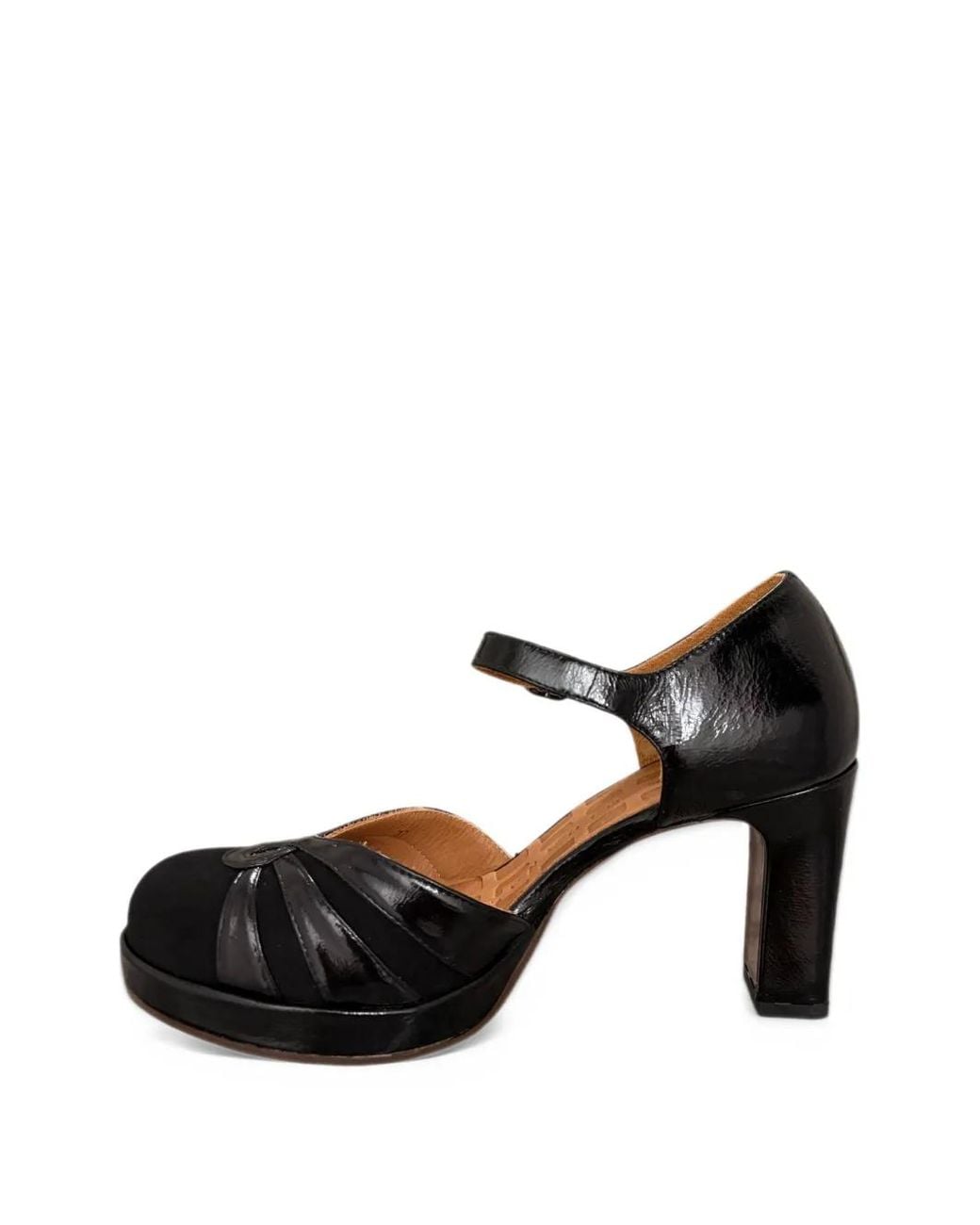 Chie Mihara Black Buckle-Fastening Leather Pumps