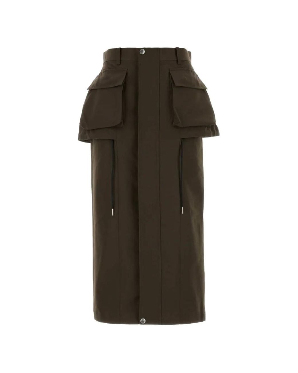Sacai Green Peplum-Detail Cargo Skirt