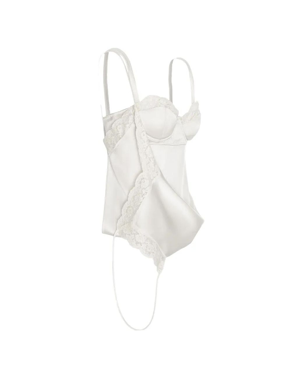 SEEN USERS White Picasso Lace-Trim Top