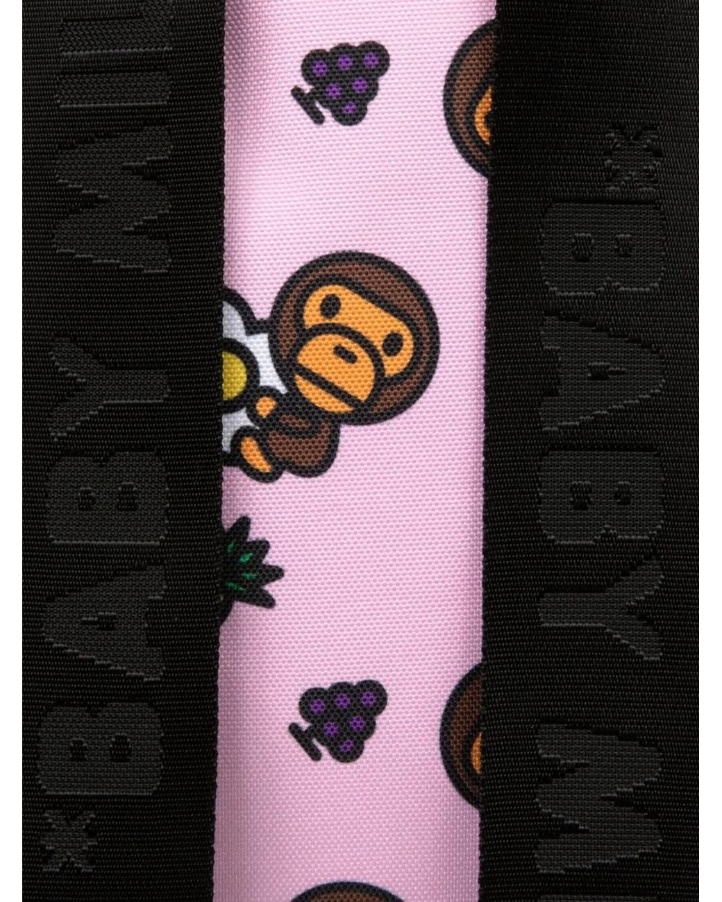 *BABY MILO® STORE BY *A BATHING APE® Pink Baby Milo Fruit-Print Backpack