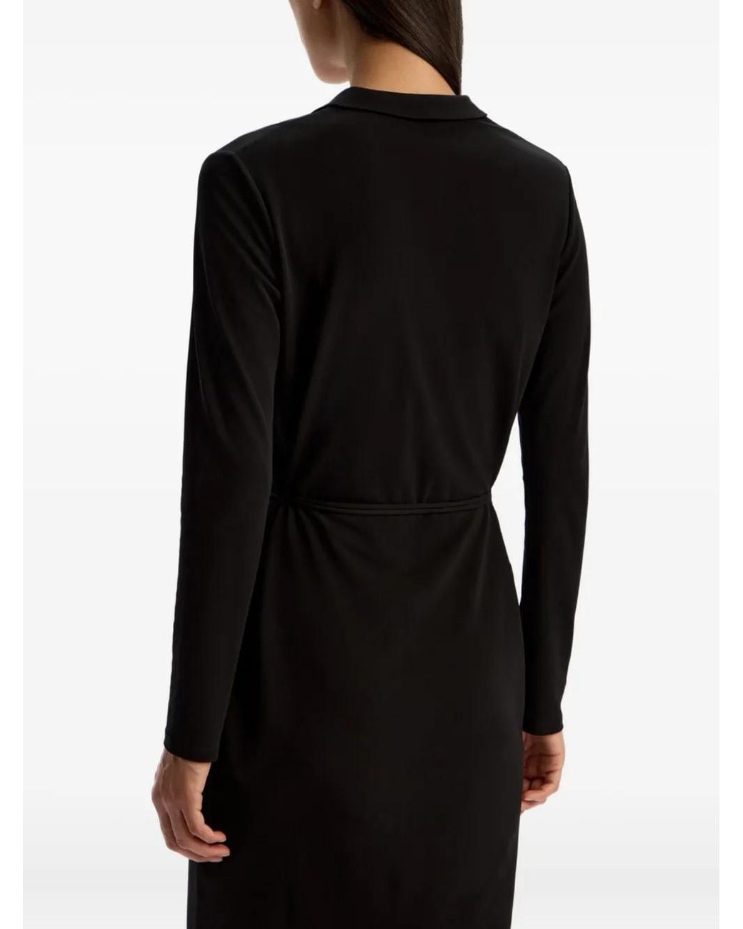 12 STOREEZ Black V-Neck Midi Dress