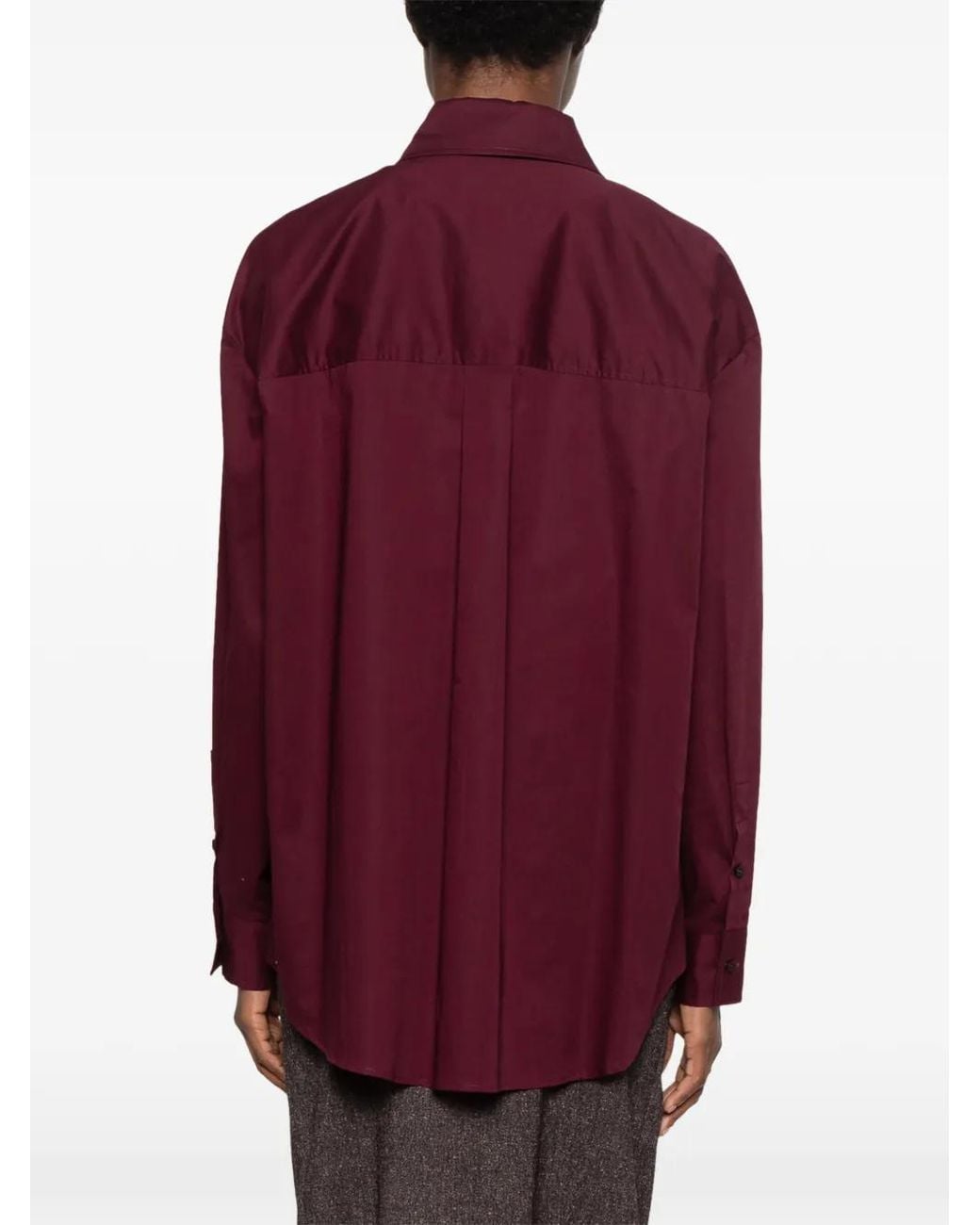 Manuel Ritz Purple Tie-Detail Long-Sleeve Shirt
