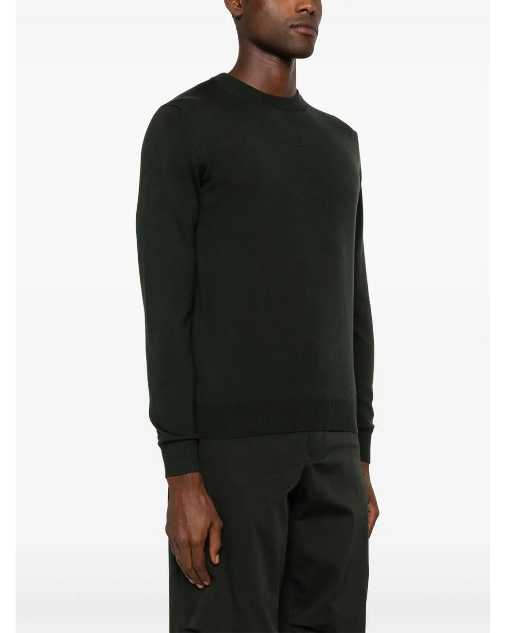 Fendi Black Wool Blend FF-Embossed Knitted Sweater for men