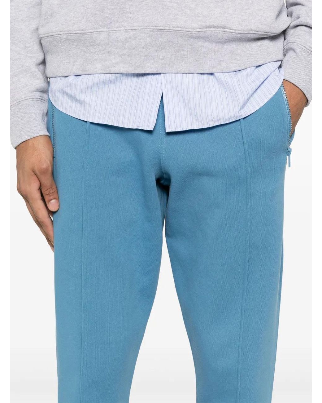 Moschino Blue Raised-Seam Trousers for men