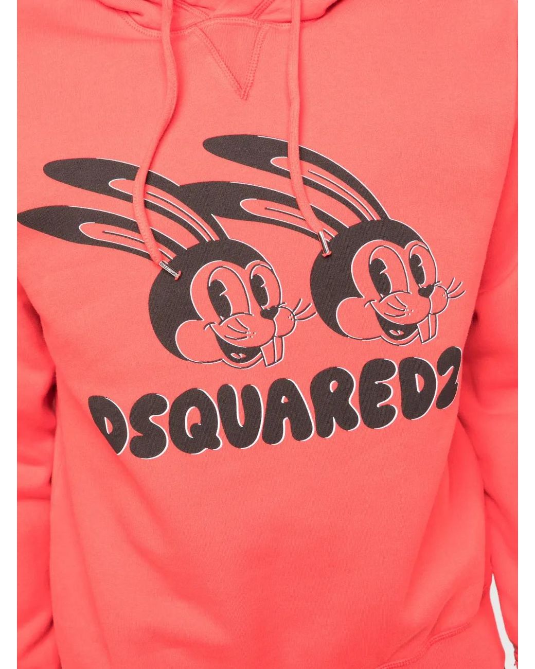 DSquared² Red Graphic-Print Cotton Hoodie for men