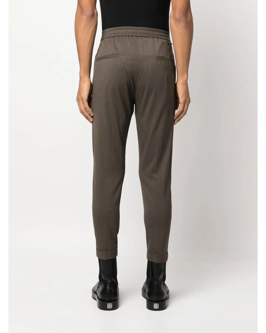 Low Brand Gray Straight-Leg Wool-Blend Trousers for men