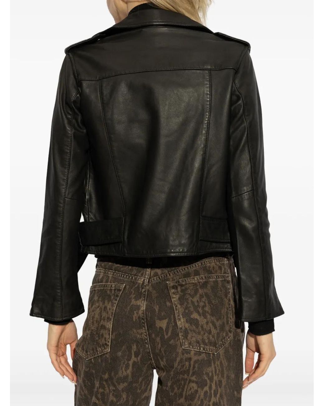 AllSaints Black Belted Biker Jacket