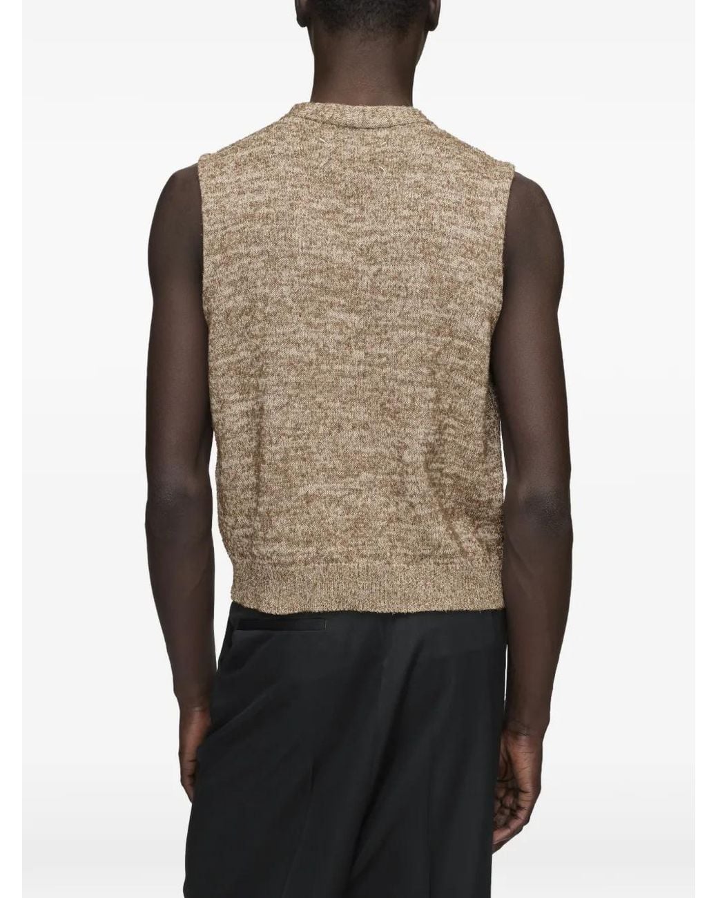 Maison Margiela Natural V-Neck Top for men