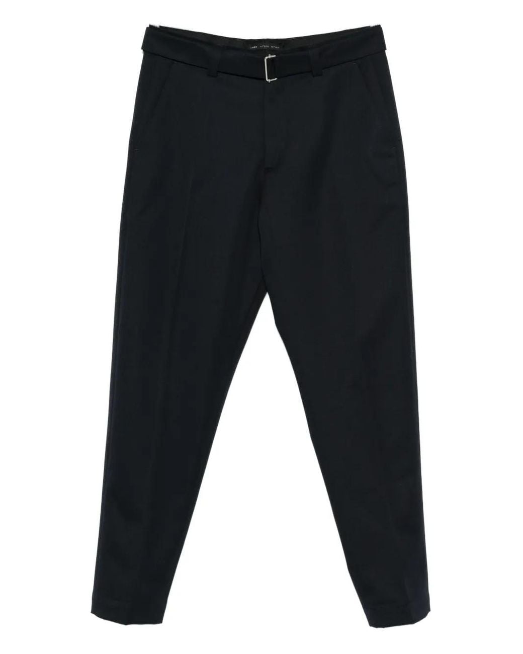 Low Brand Black Buckled Tapered Trousers for men