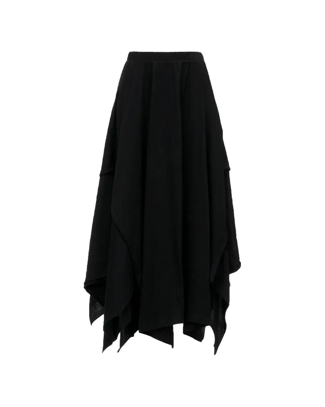 Yohji Yamamoto Black Asymmetric Draped Skirt