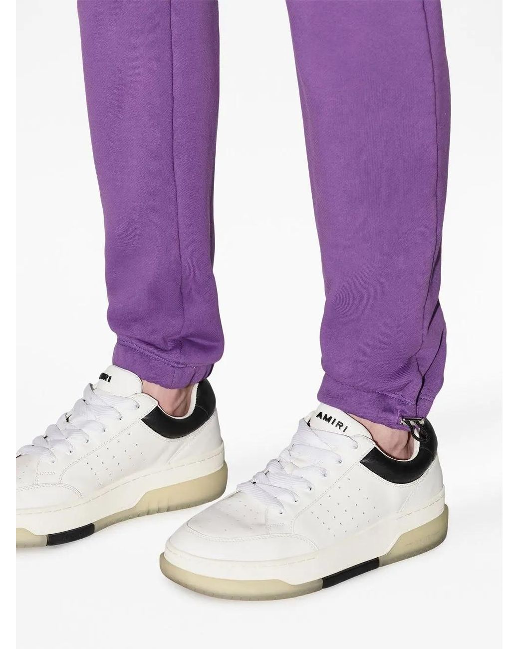 Amiri Purple Monogram-print Drawstring Sweatpants for men