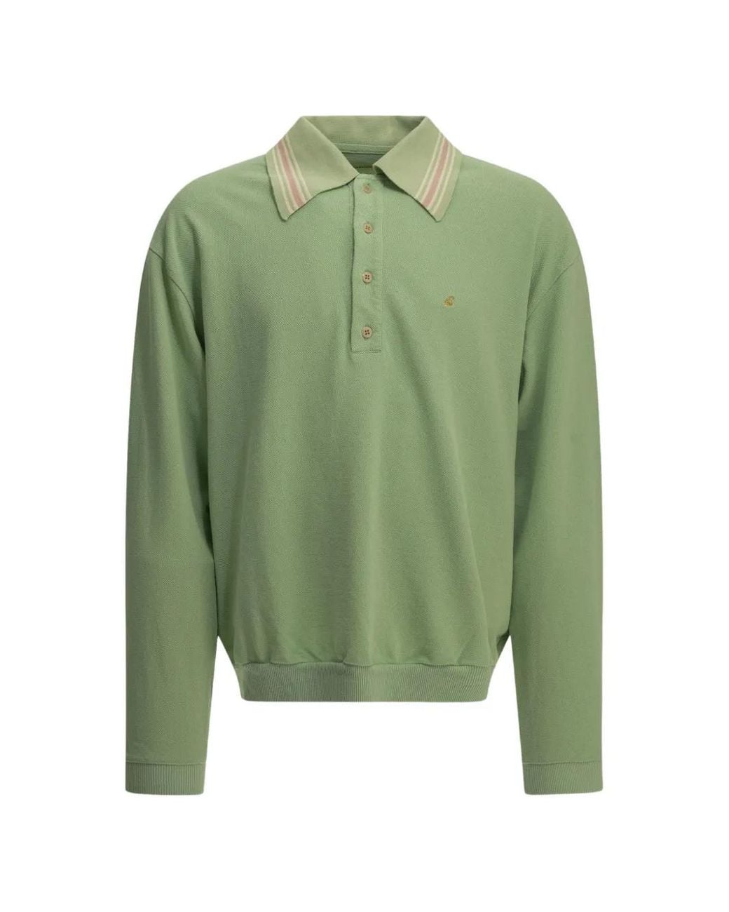 Kapital Green Long-Sleeve Polo Shirt for men