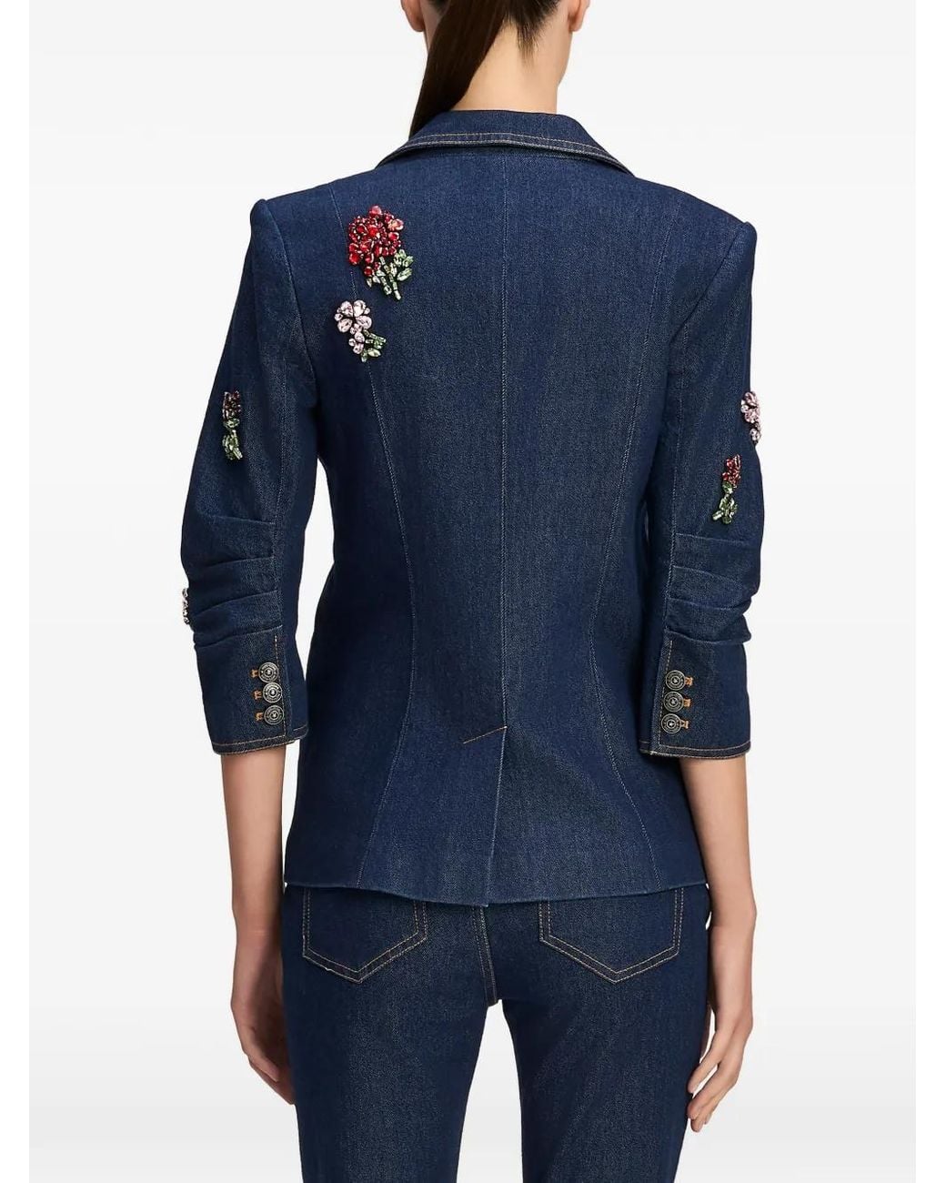 Cinq À Sept Blue Blazer Khloe À Ornements Strassés