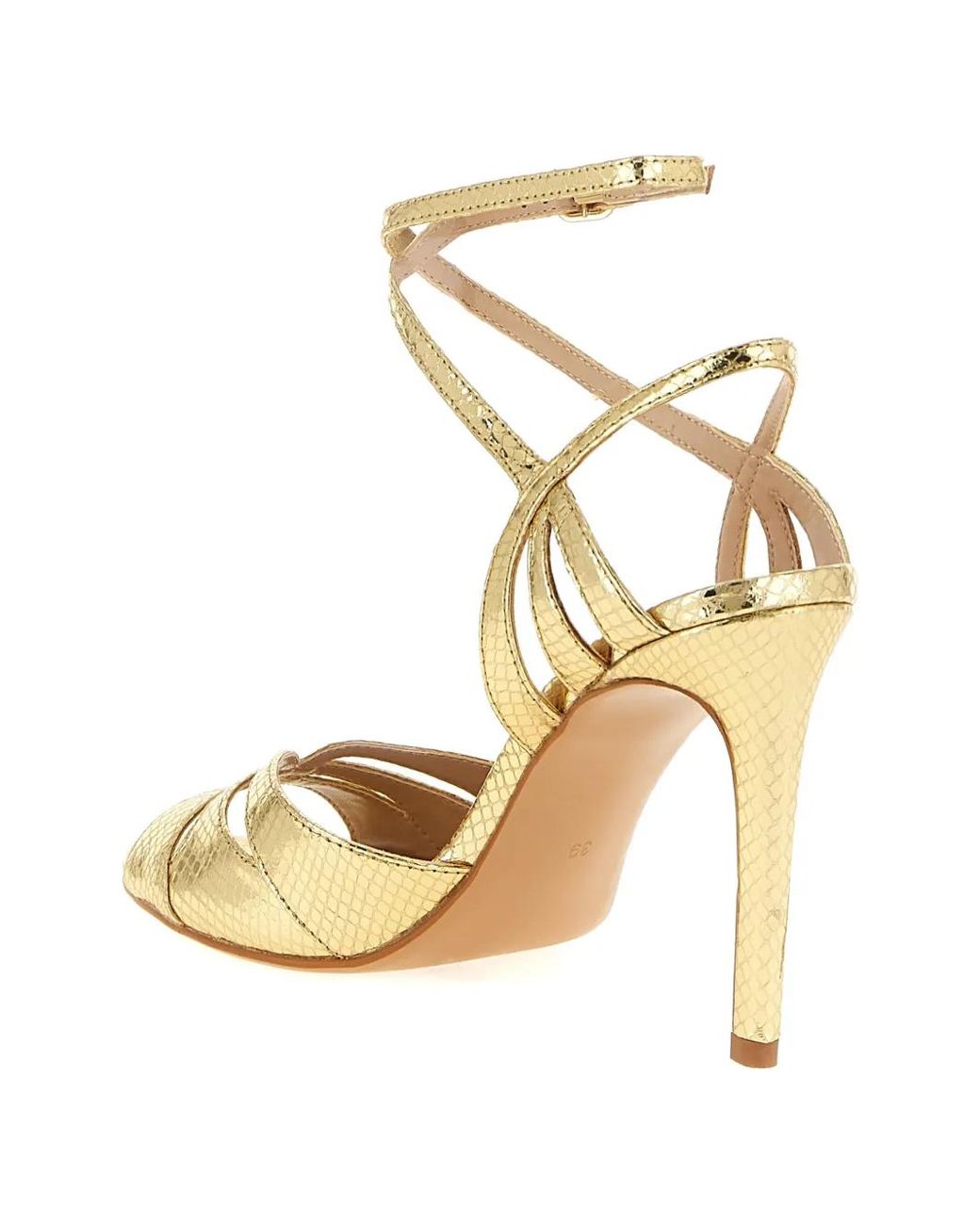 Twinset Metallic Snake-Print Sandals