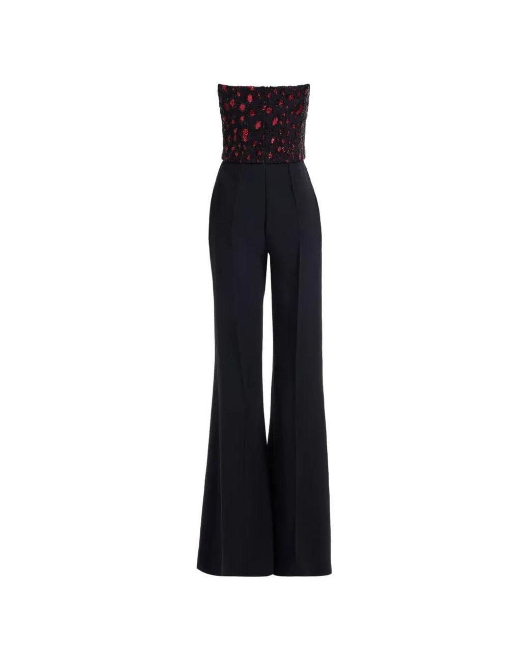 Elie Saab Black Sequin-Embellished Strapless Jumpsuit