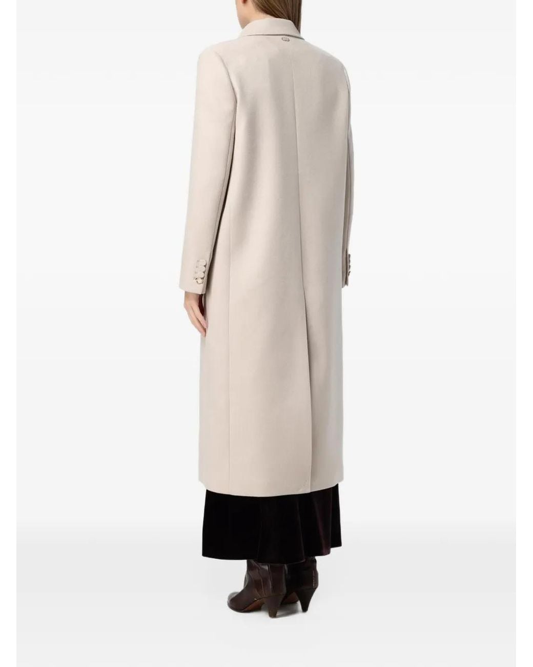 Agnona Natural Peak-Lapels Double-Breasted Cashmere Coat