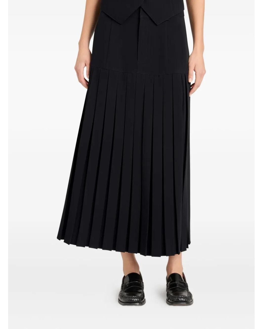 Cinq À Sept Black Pleated Panel Skirt