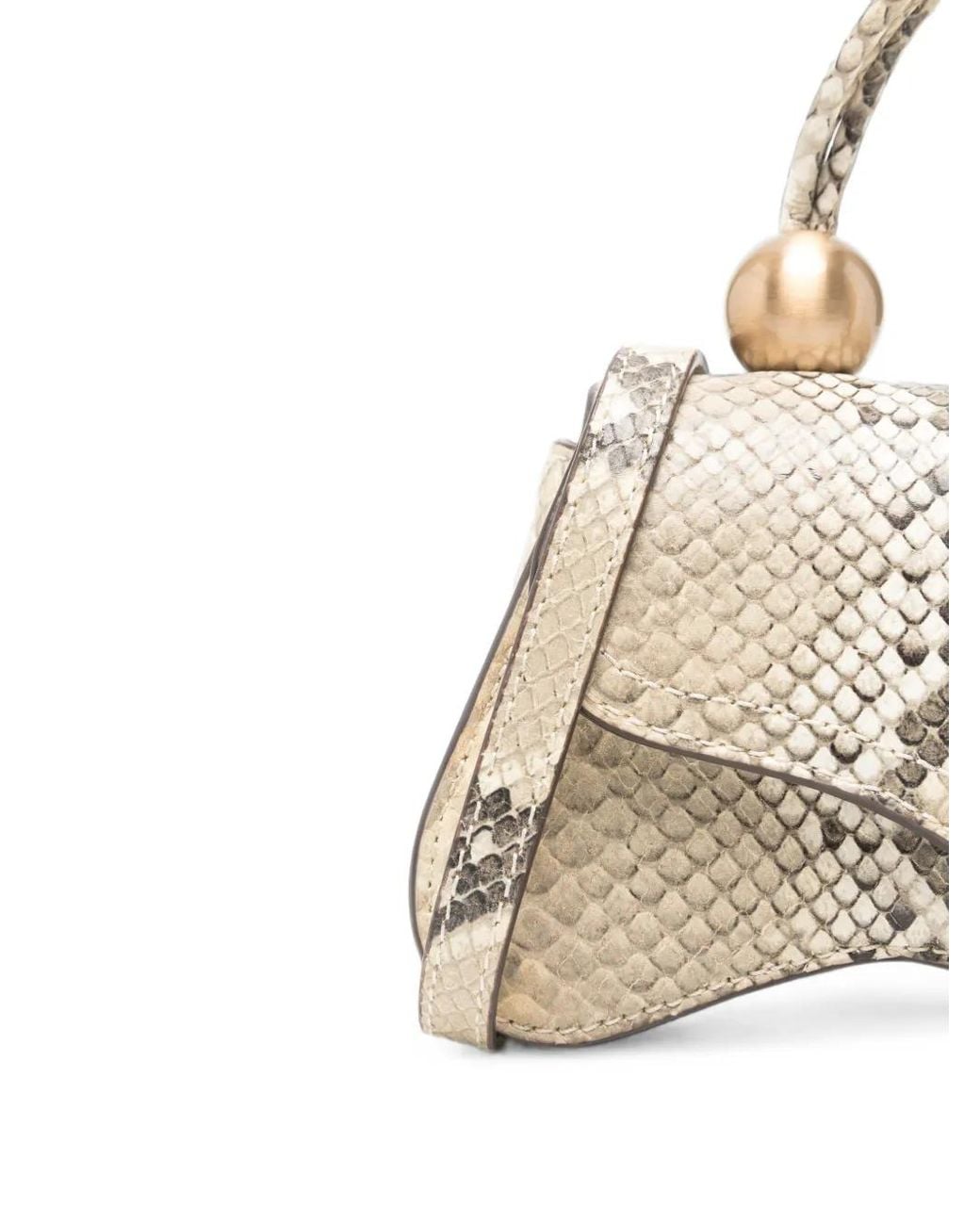 Cult Gaia White Mini Kazia Snake-Effect Leather Tote Bag