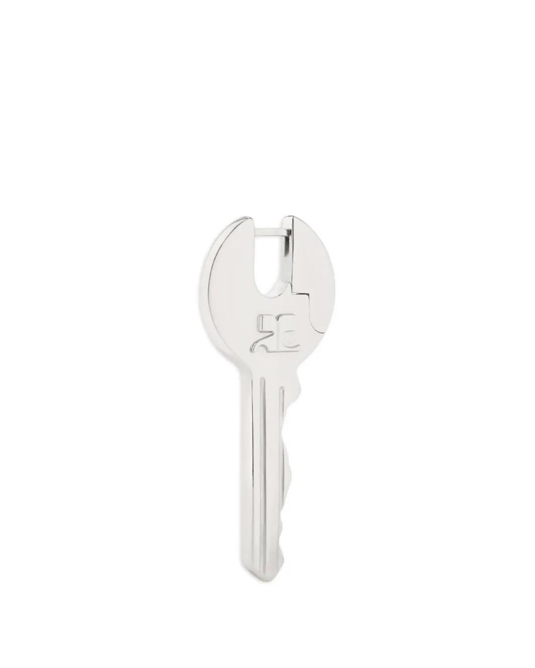 Courreges White Logo-Engraved Key Earring