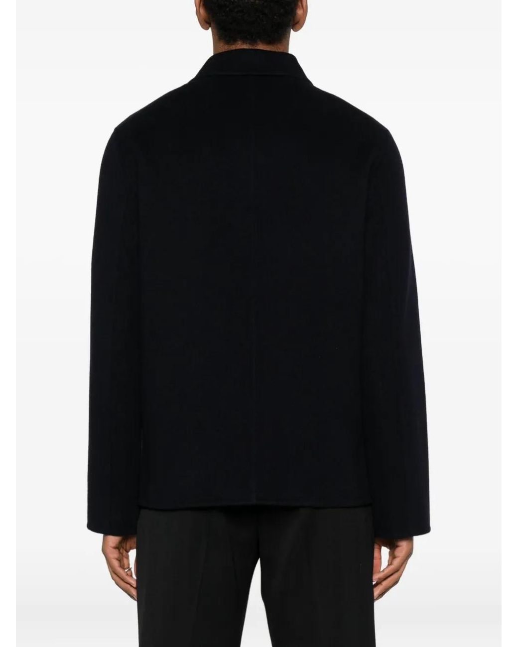 Sandro Black Buttoned Patch-Pocket Jacket for men