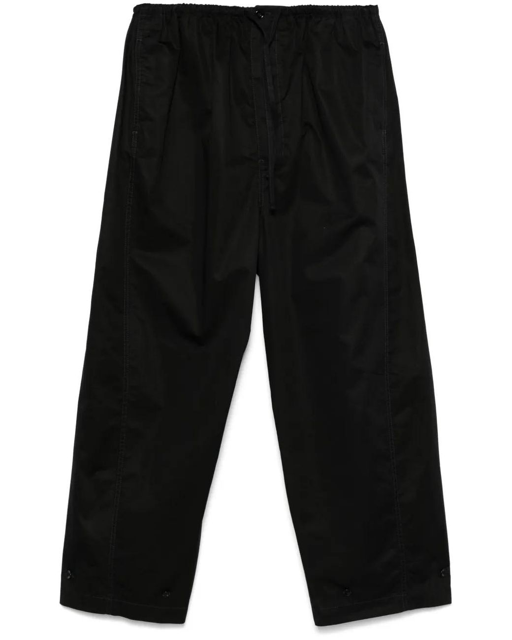 Lemaire Black Drawstring Straight Trousers for men