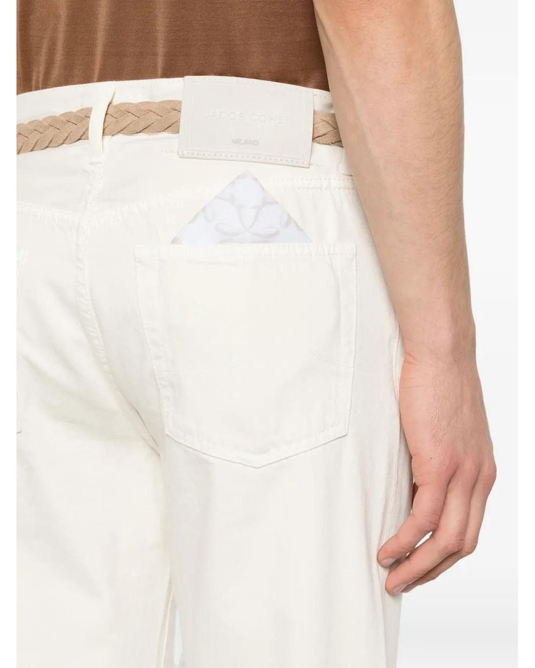 Jacob Cohen White Button-Fastening Jeans for men