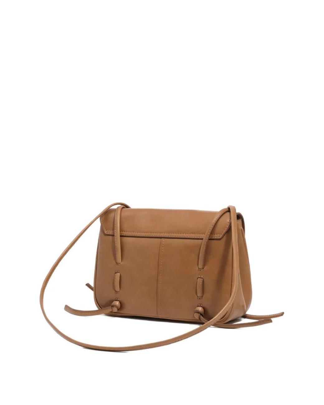Bimba Y Lola Brown Honey Leather Mini Flap Bag