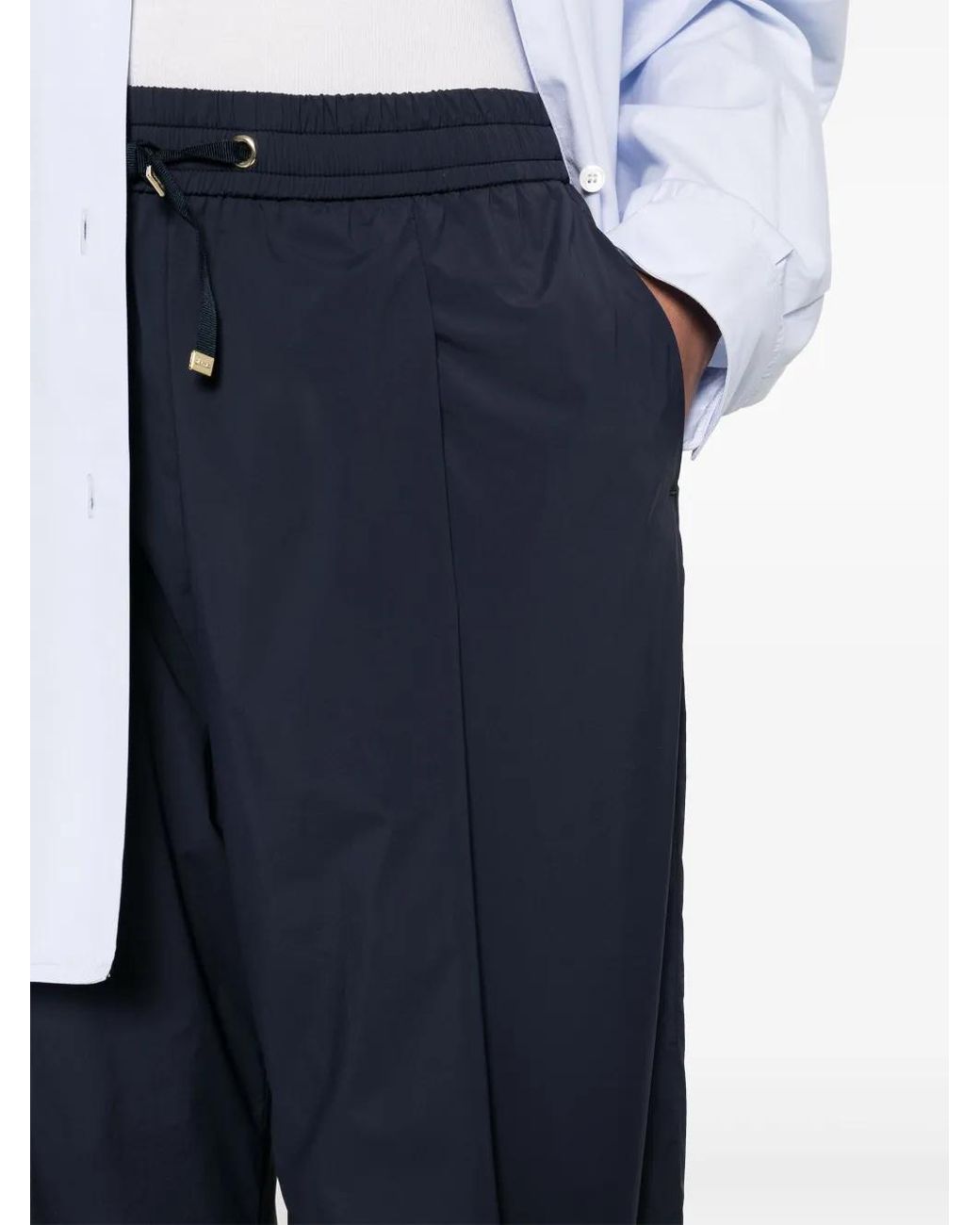 Herno Blue Stretchy Nylon-Blend Trousers
