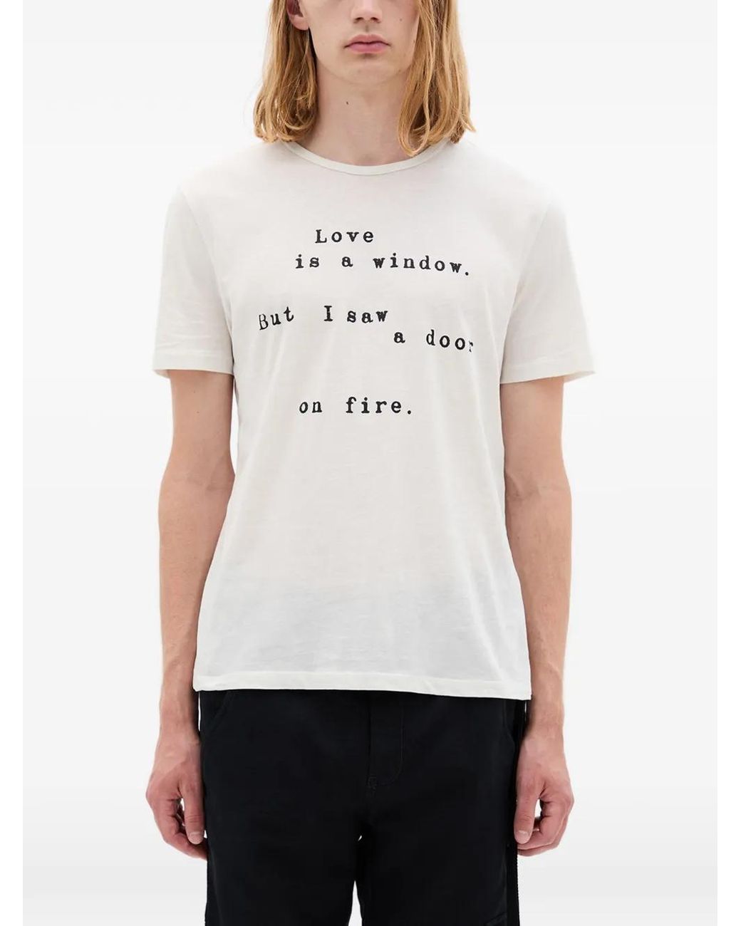 Ann Demeulemeester White Baptist Love Is A Window T-Shirt for men