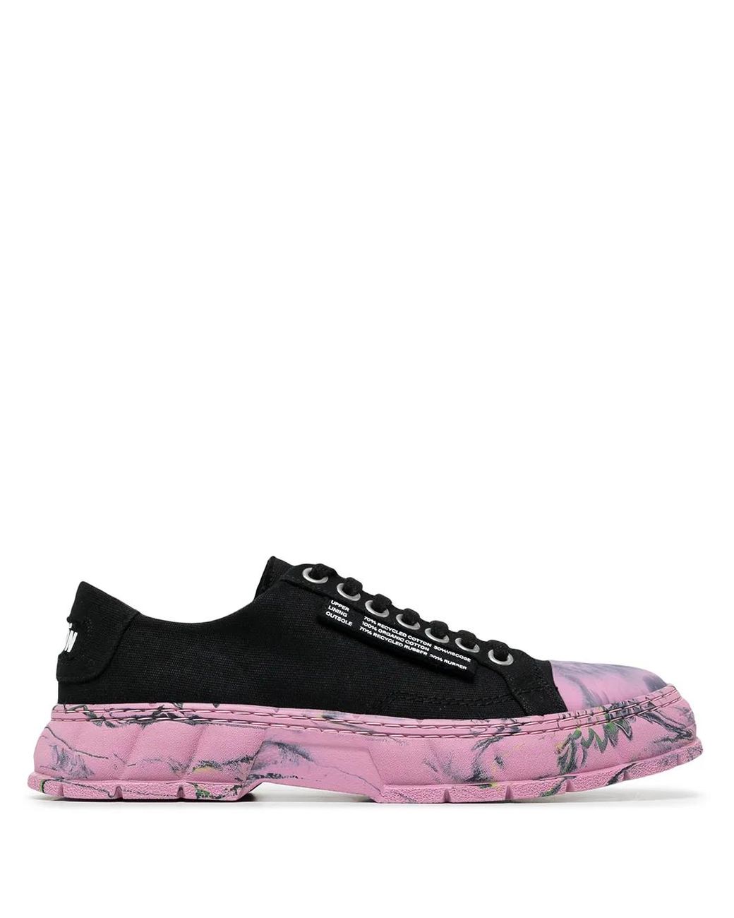 Viron Black 1968 Marble Low-Top Sneakers for men
