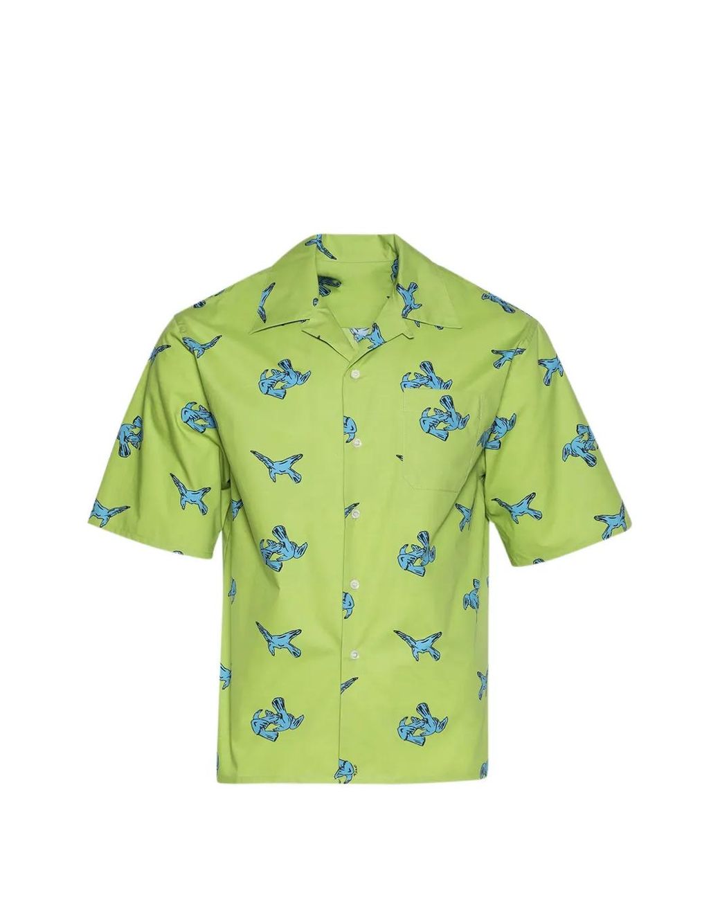 Marni Green Buttoned Pattern Shirt for men