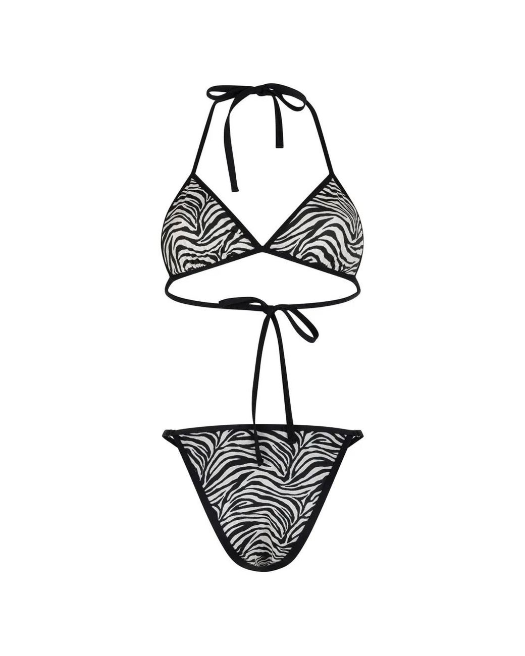 Paramidonna White Lilia Zebra-Print Bikini