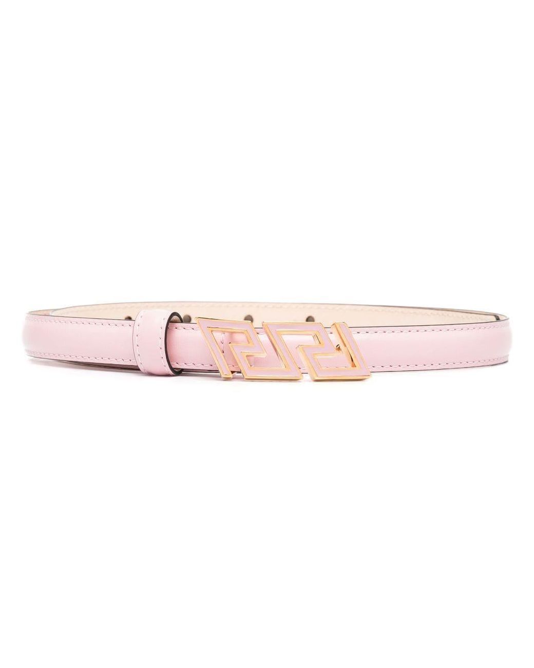 Cintura con dettaglio GrecaVersace in Pelle di colore Rosa | Lyst