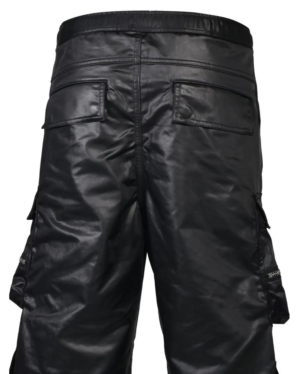 BREATH Black Satin-Finish Multi-Pocket Cargo Pants for men