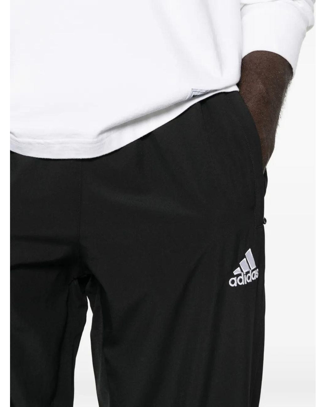 Adidas Black Teamgeist Adicolor Logo-Detail Track Pants for men
