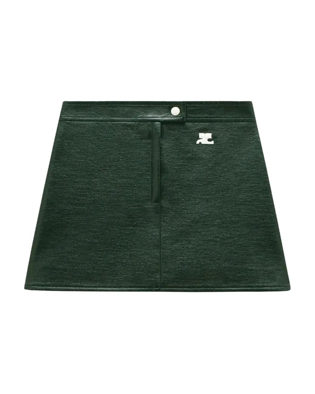 Courreges Green Reedition Button-Fastening Mini Skirt