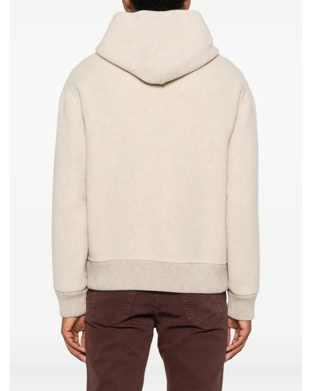 Fedeli Natural Hooded Zip-Front Jacket for men