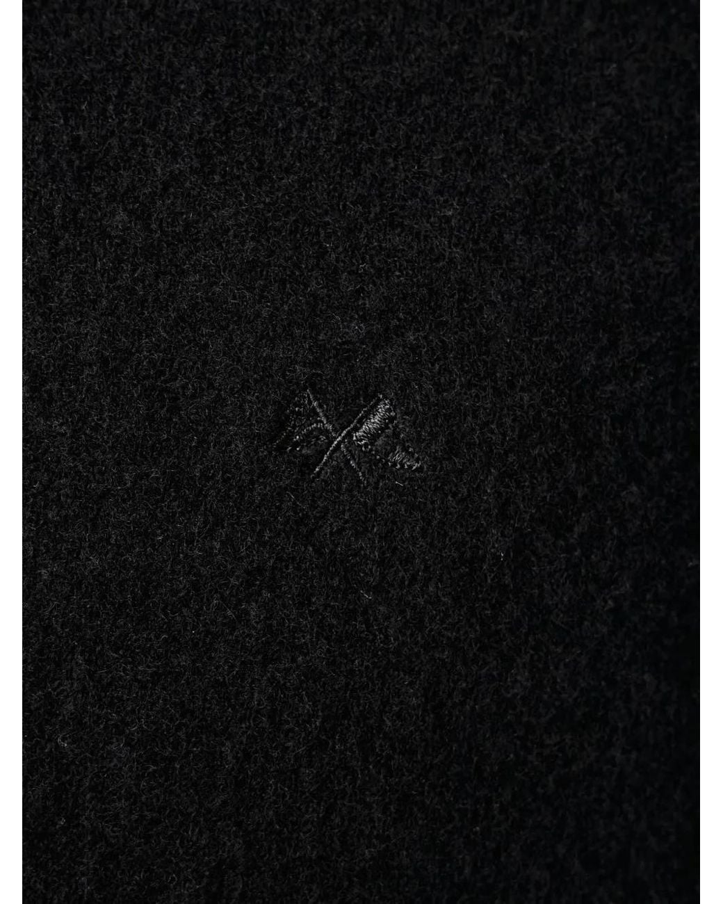 Lindbergh Black Embroidered-Logo Wool Sweater for men