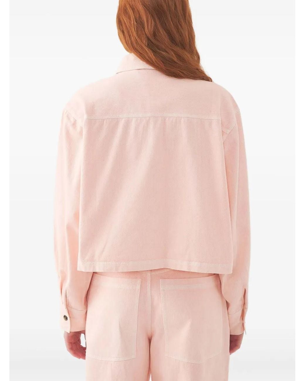 Antik Batik Pink Floral-Embroidered Cropped Jacket
