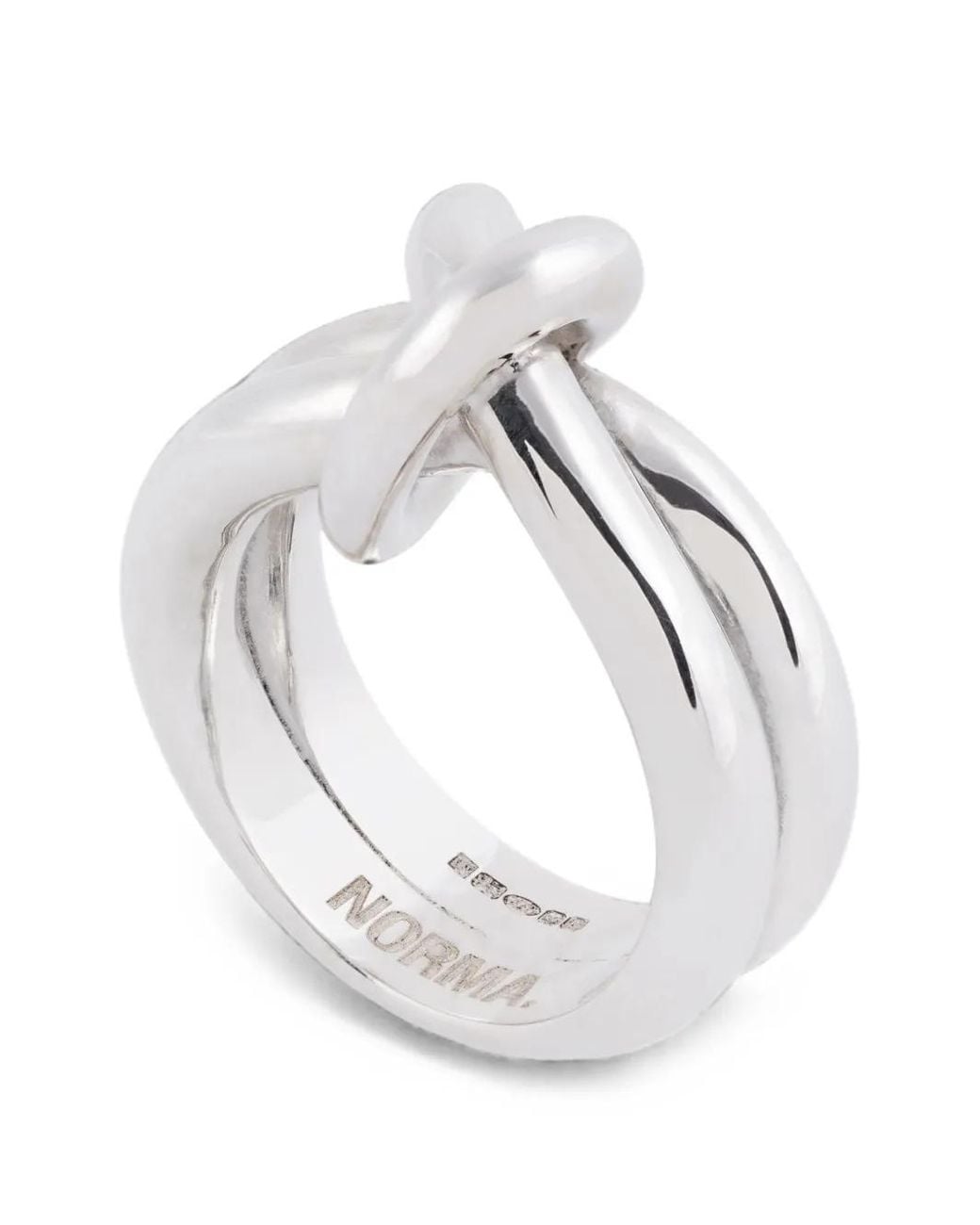 NORMA JEWELLERY White Xl Knot-Detail Ring
