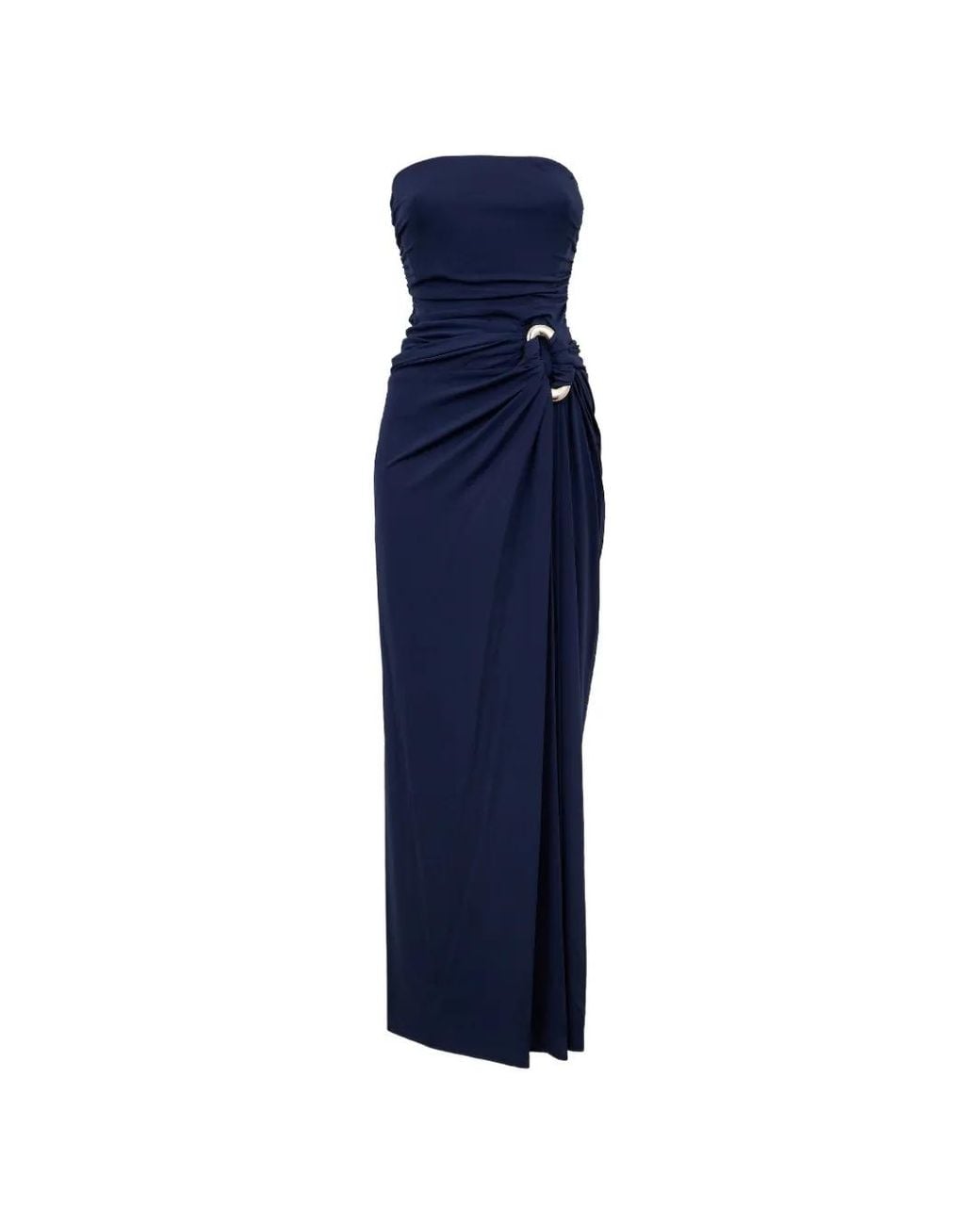 Jonathan Simkhai Blue Emma Draped Strapless Gown