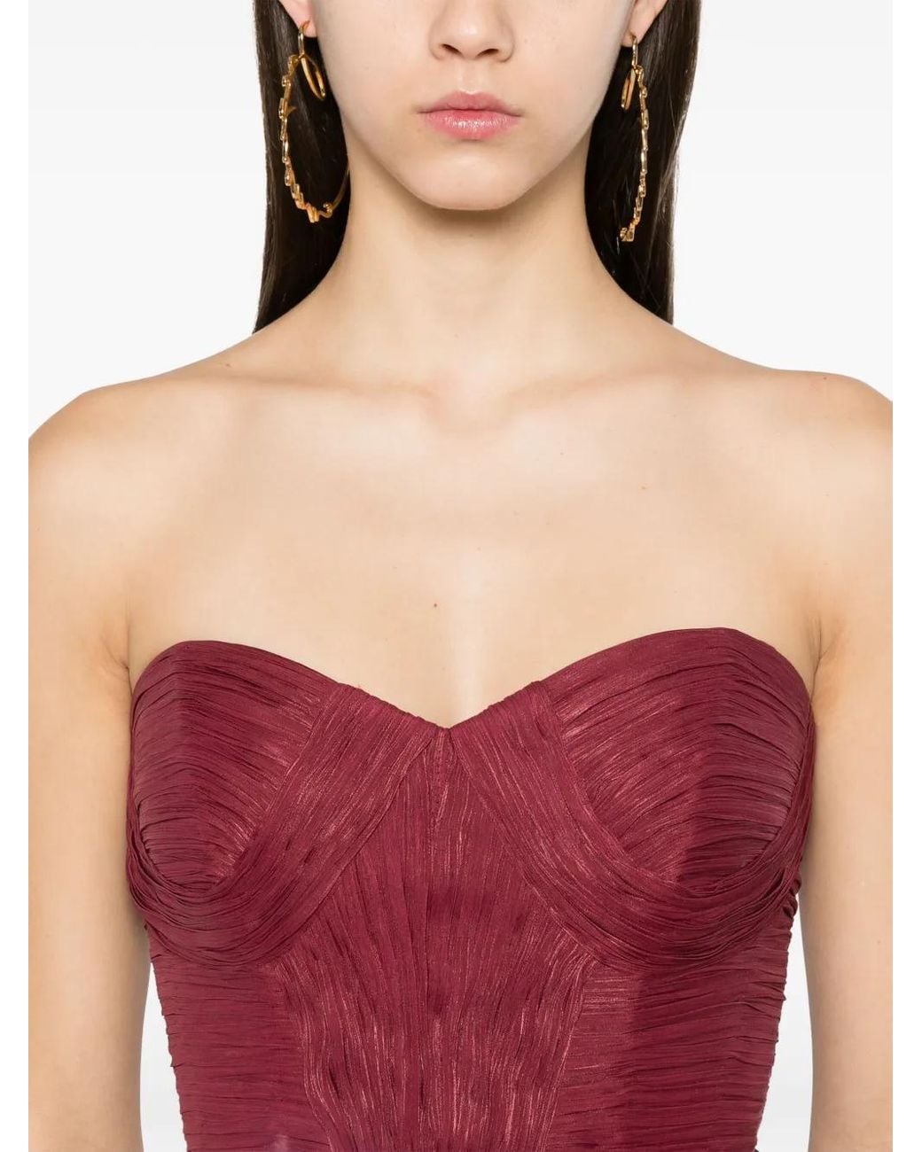 Ana Radu Layered Plissé Gown