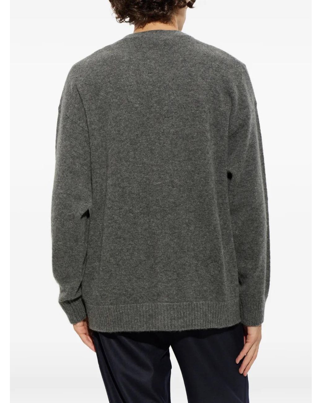 Laneus Gray V-Neck Cardigan for men