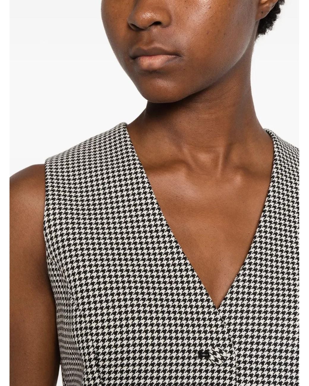 Styland Gray Houndstooth-Pattern Waistcoat