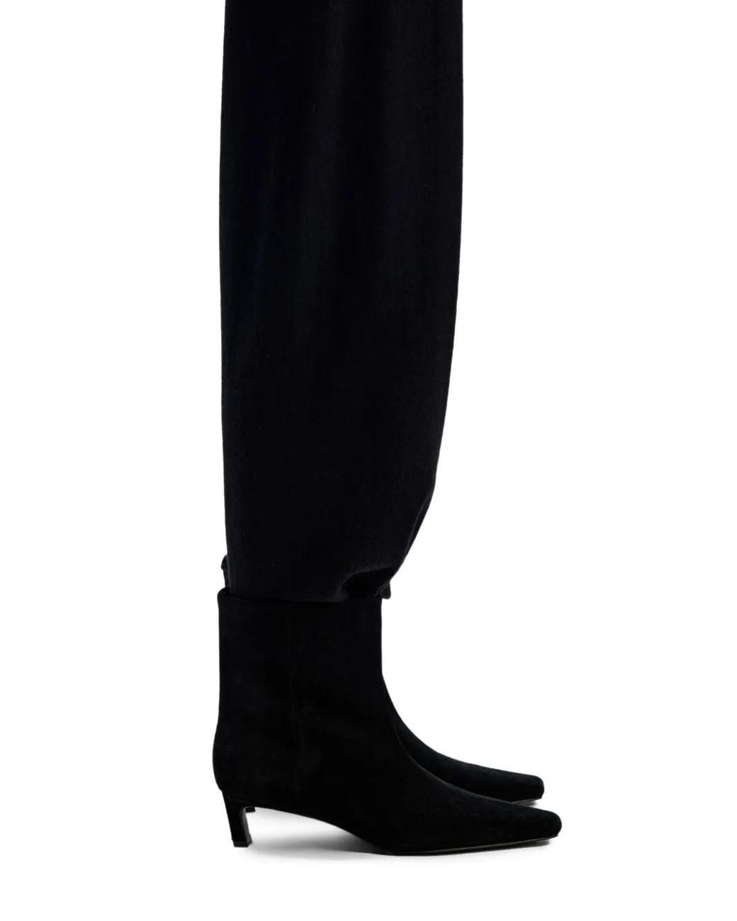 12 STOREEZ Black 45Mm Suede Ankle Boots