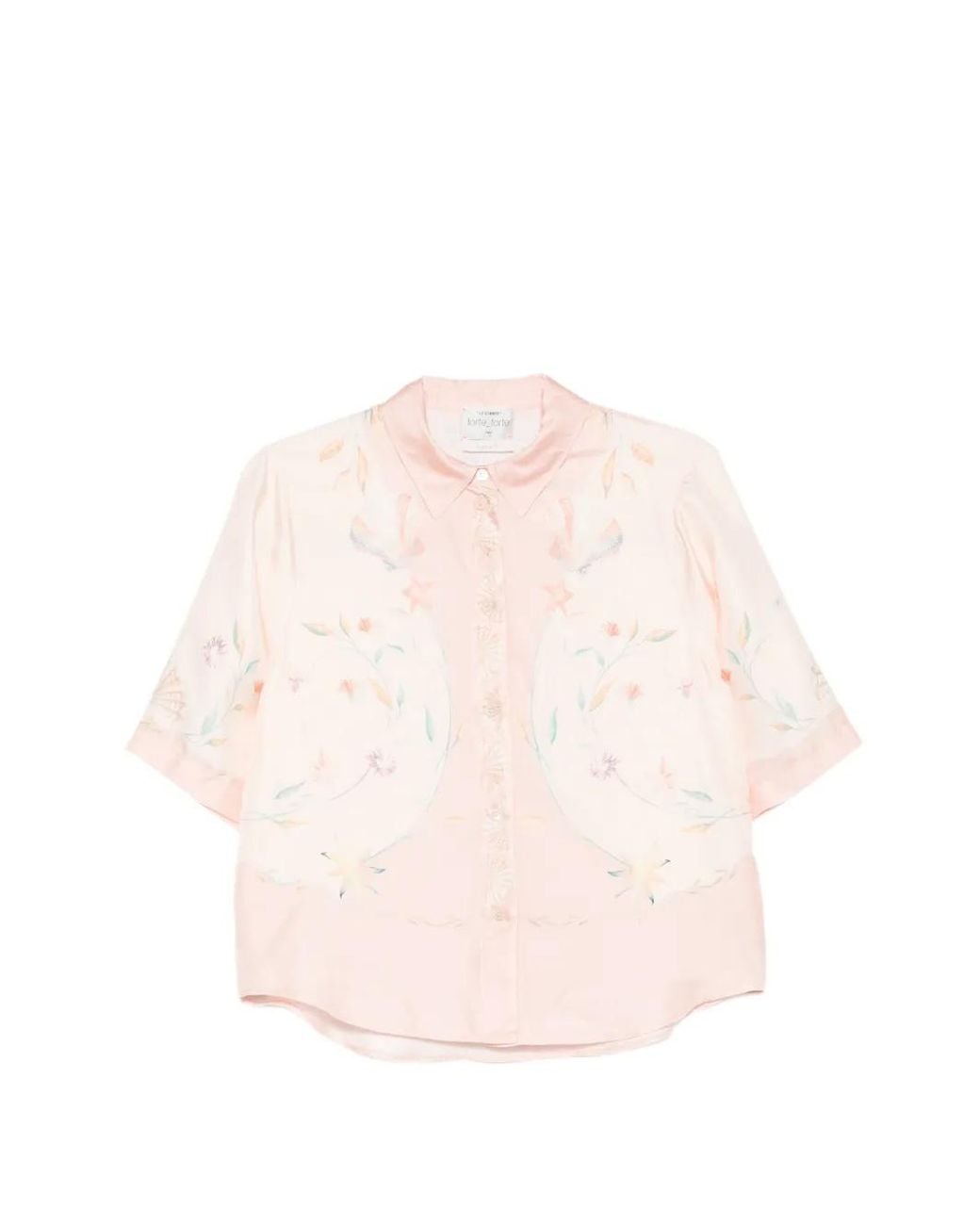Forte_forte Pink Floral-Print Silk Shirt
