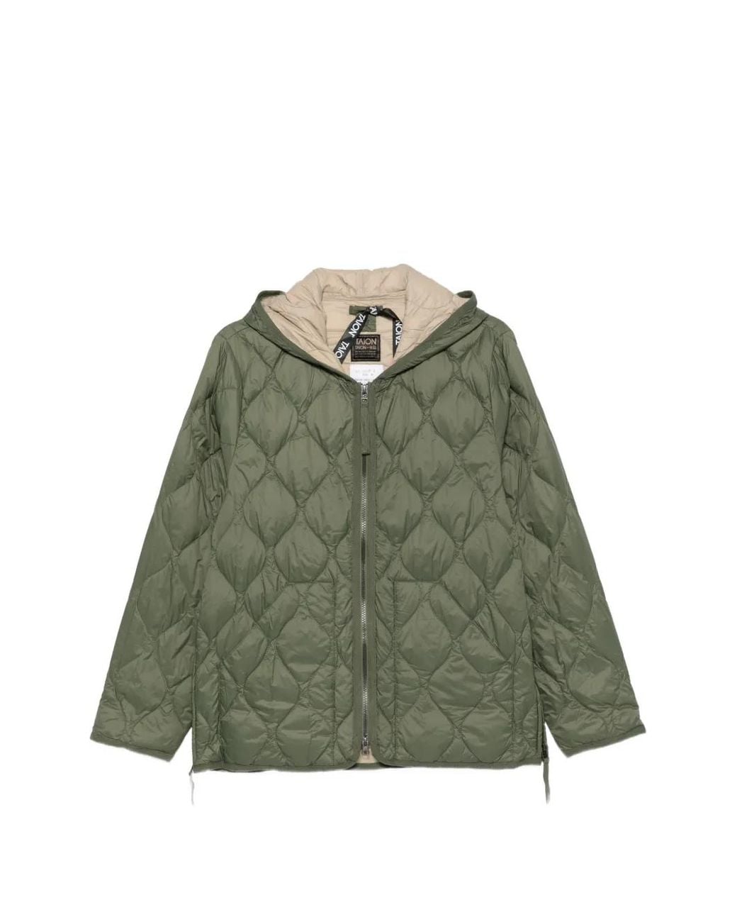 Taion Green Quilted Hooded Jacket