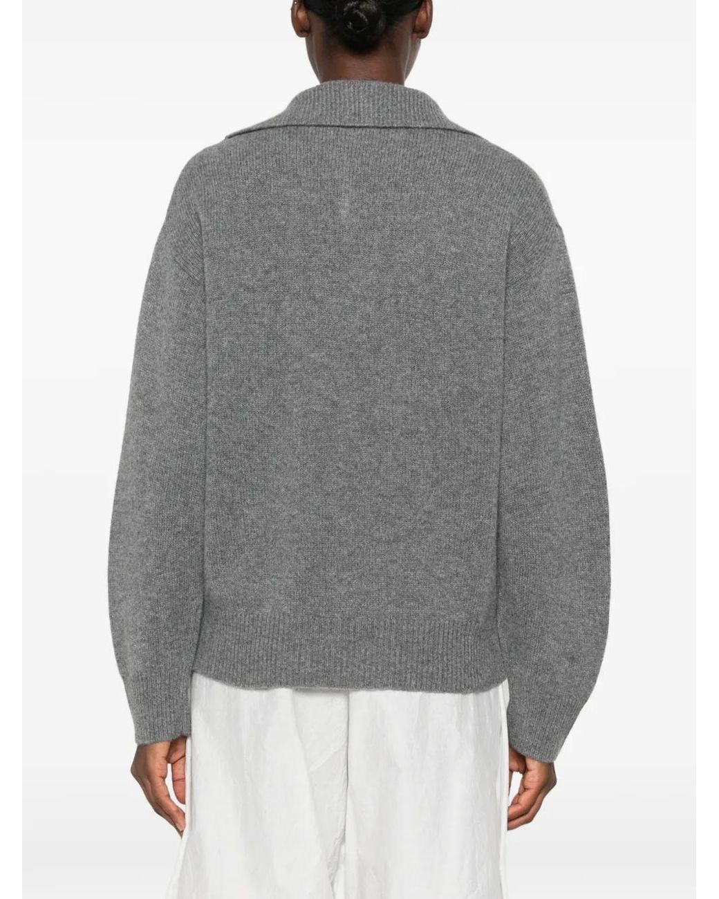 Barena Gray Spread-Collar Sweater